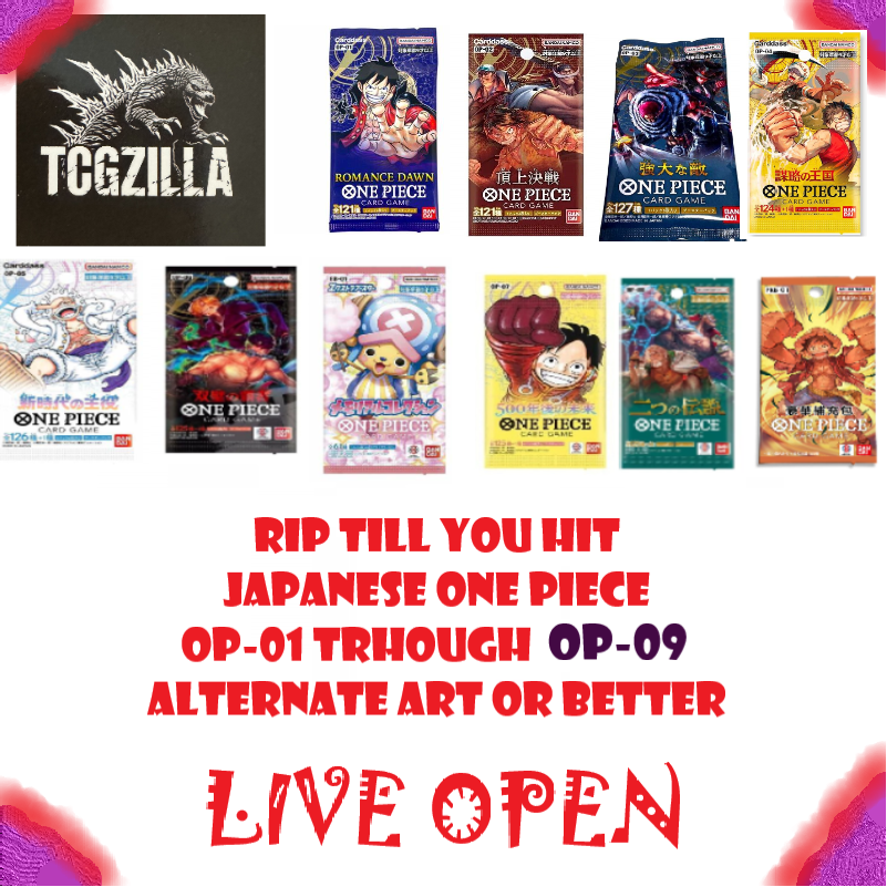 TCGZilla One Piece RTYH Japanese OP01 through OP10